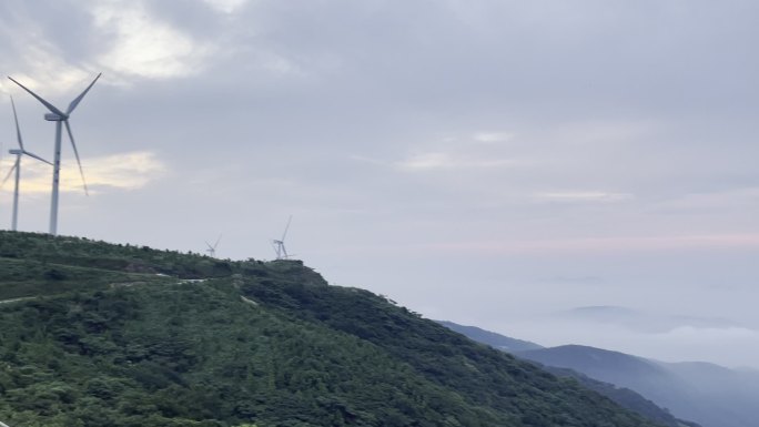 宁波北仑风力发电 风车公路 云海