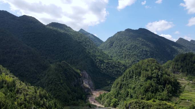 山区原始深林航拍