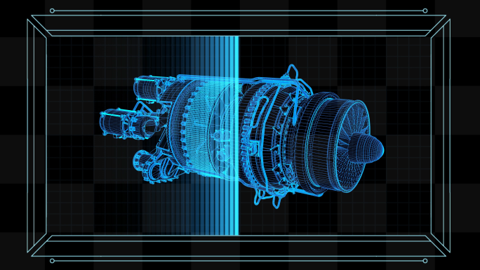 全息HUD发动机科技框