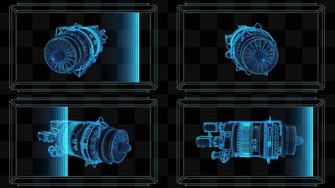 全息HUD发动机科技框