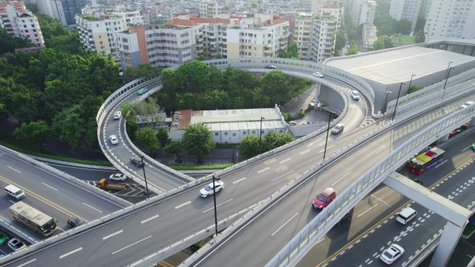 广州城市交通高架桥立交桥车流合集