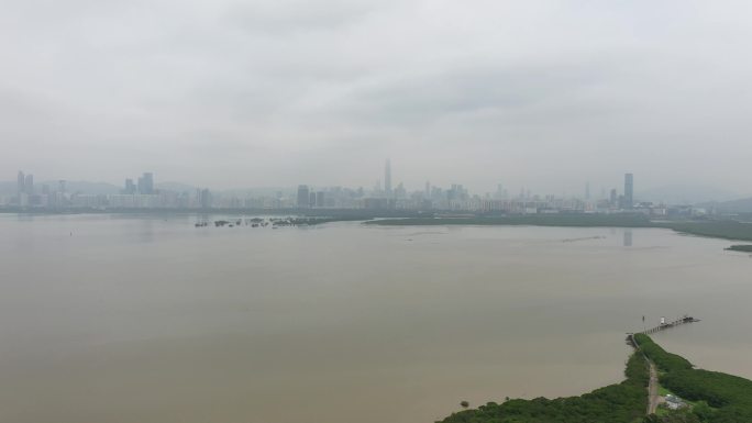 香港流浮山看深圳