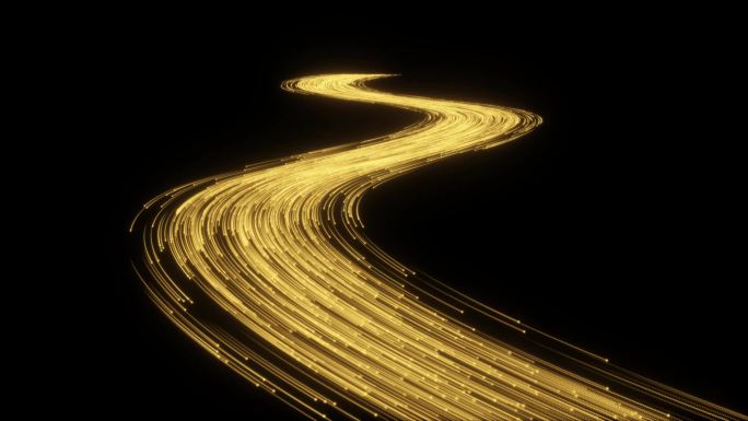 时间光阴粒子光线河流流淌金色