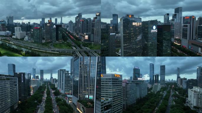 南山科技园高新园夜景航拍