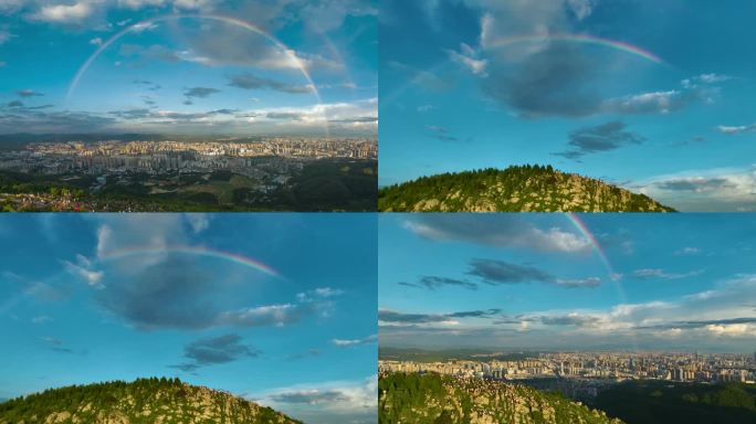 长虫山拍摄昆明上空彩虹