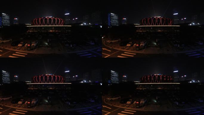 超广角拍摄济南奥体中心夜景