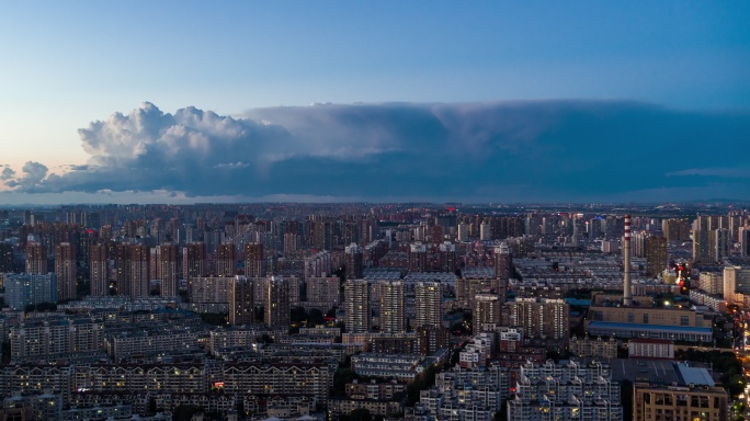 沈阳史诗级晚霞雷暴航拍素材