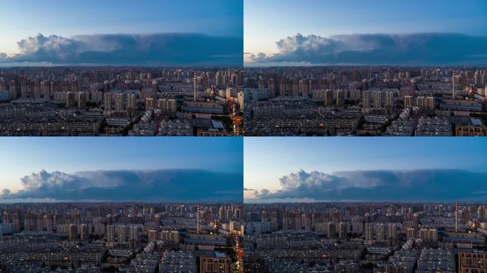 沈阳史诗级晚霞雷暴航拍素材