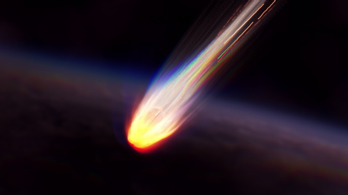在地球大气中快速燃烧的小行星或流星