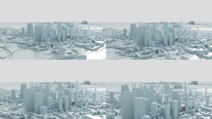 【4k】城市白模镜头3