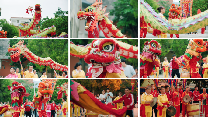 【4k】舞龙舞狮中国民间传统文化