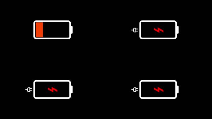 黑色背景下的电池充电。