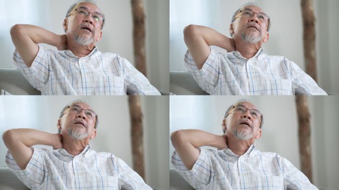 老年人有病，头痛中年压力久坐肩颈疼痛脖子