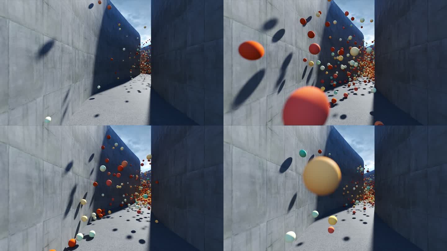 抽象：街道上的球体爆炸