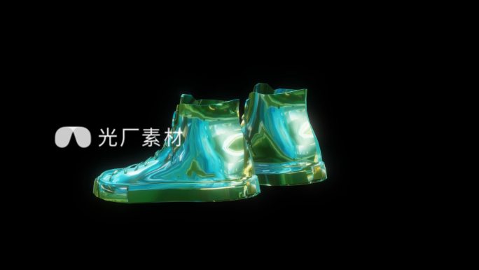 赛博朋克元宇宙帆布鞋透明通道素材