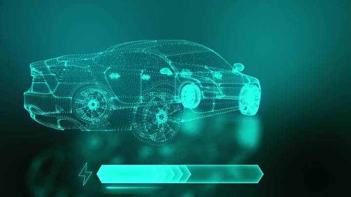 电动汽车全息图全息投影新能源汽车虚拟屏幕