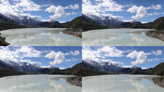 西藏 雪山 湖泊 空镜 航拍 原创 4K