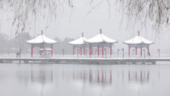 吉林省长春市南湖冬日雪景