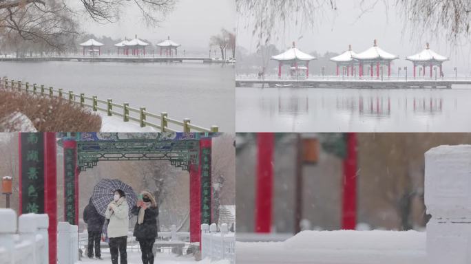 吉林省长春市南湖冬日雪景