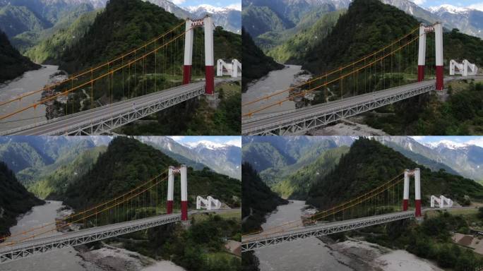 西藏 通麦大桥 航拍 原创 4K