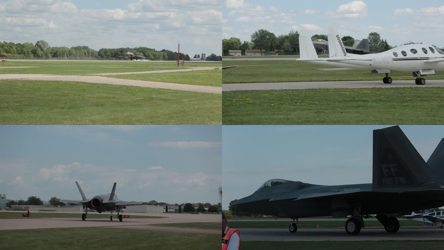 美国EAA现场F35和F22战斗机