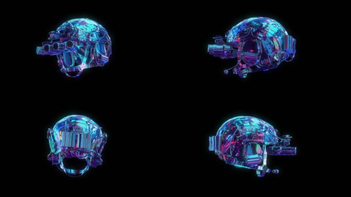 赛博朋克元宇宙特种兵头盔透明通道素材