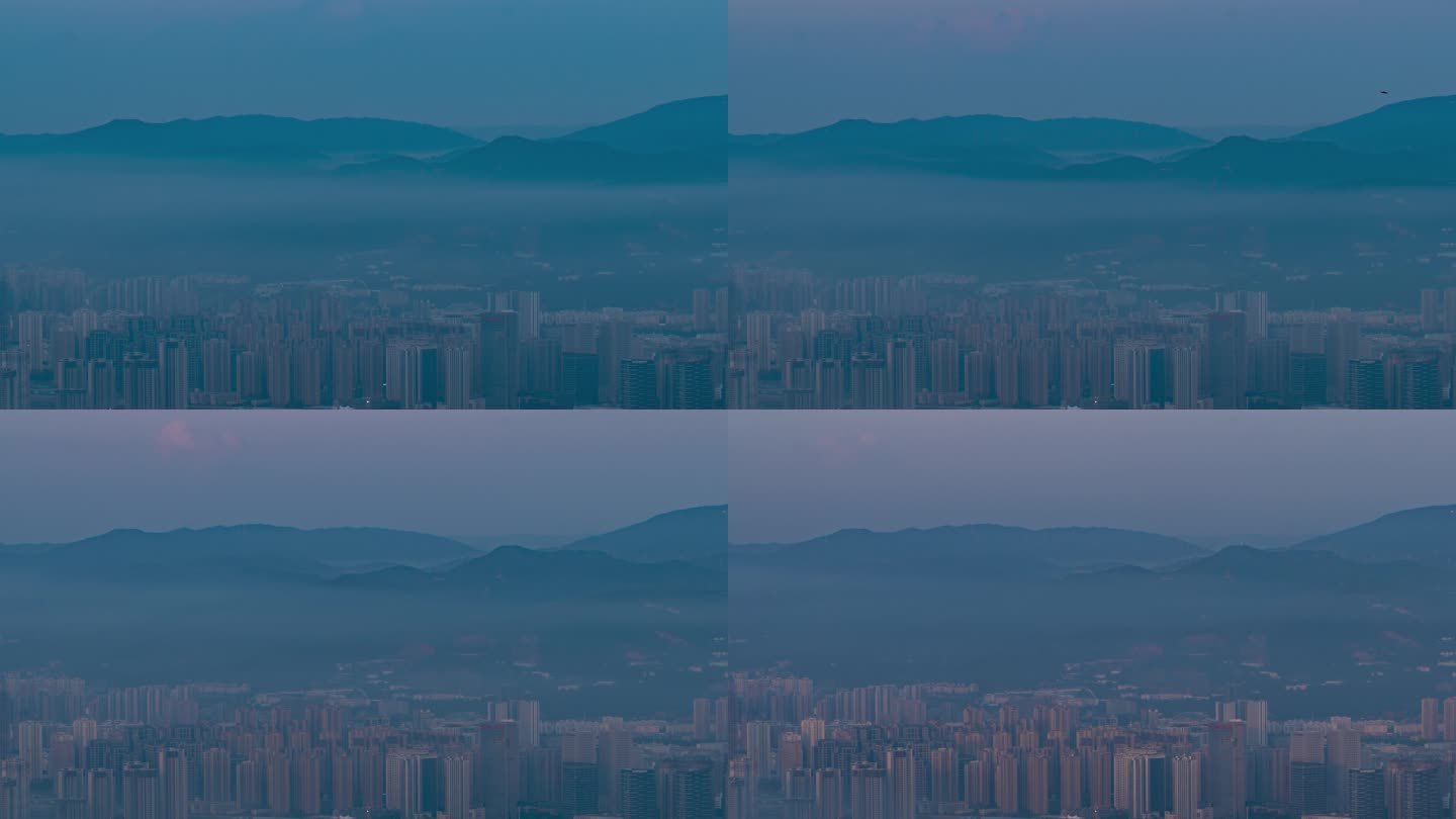 长虫山拍摄昆明晨雾