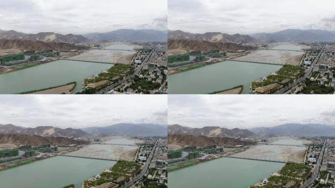 西藏 拉萨 拉萨河 航拍 原创 4K