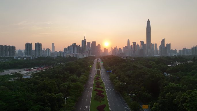 深圳疫情空城深南大道航拍