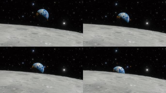 从月球看向地球