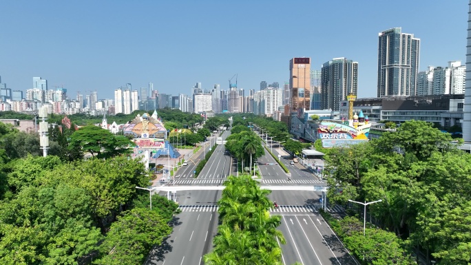 深圳疫情空城深南大道航拍