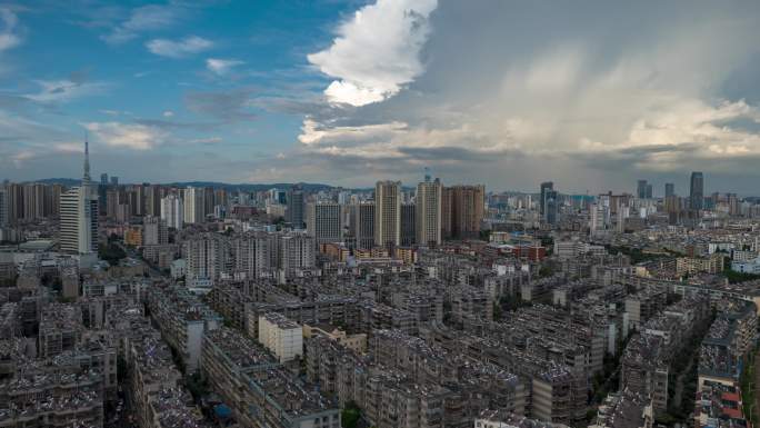 昆明城市下雨延时