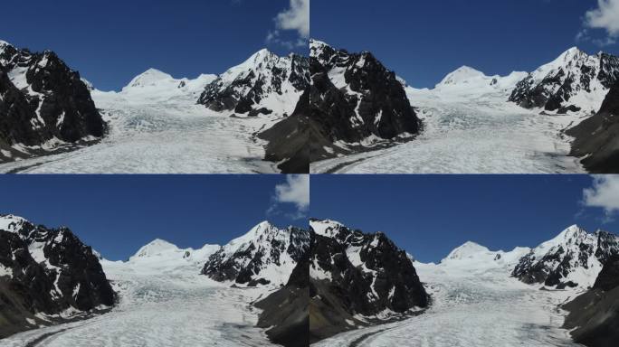 西藏仁龙巴冰川 冰川雪山航拍 原创4K