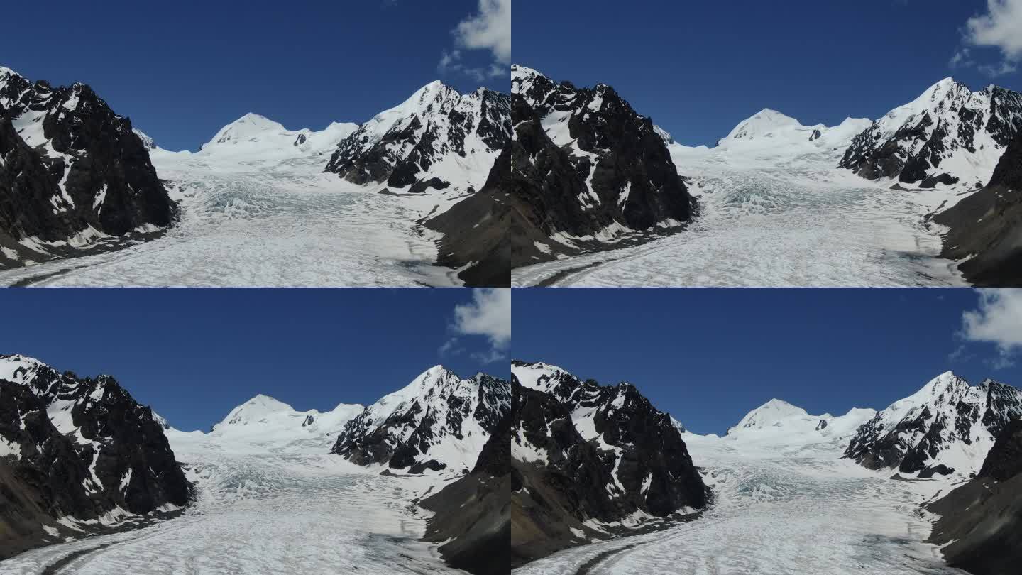 西藏仁龙巴冰川 冰川雪山航拍 原创4K