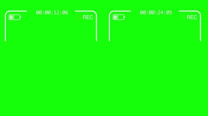 手机录制屏幕叠加动画背景股票视频摄像机取景器屏幕叠加一分钟-完全隔离黑色-隔离绿色屏幕背景适合色度键