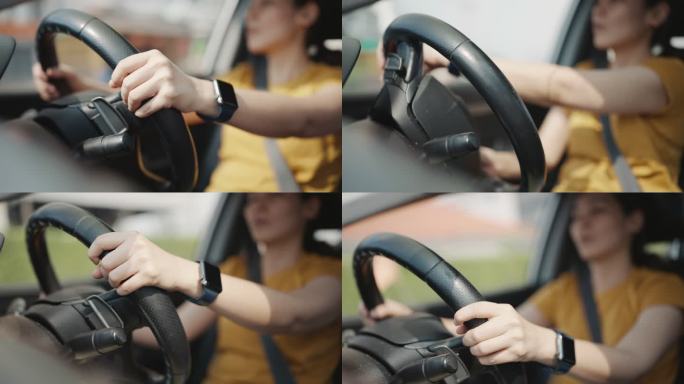 开车的女人开夜车滳滳代驾网约车女司机导航