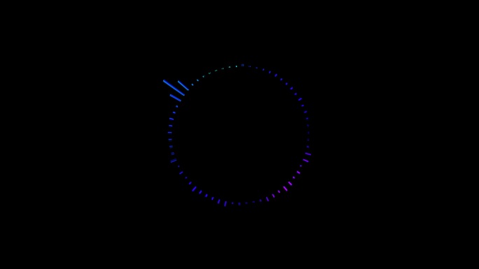 圆形音频频谱动画股票视频背景-人工语音或语音圆形动画-4K数字波均衡器HUD