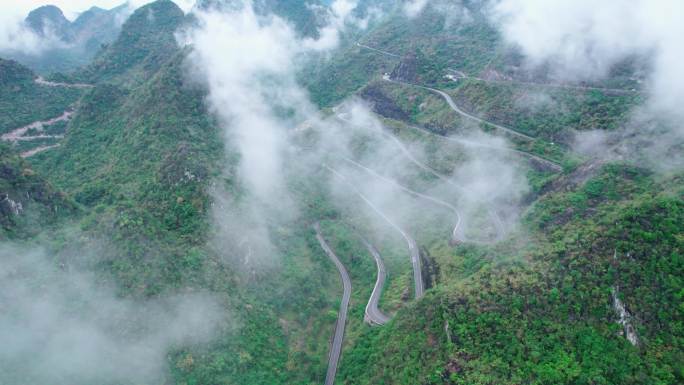 航拍山路 盘山公路