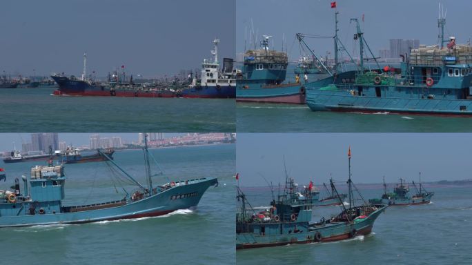 渔船出海渔港码头开渔节航拍 -10