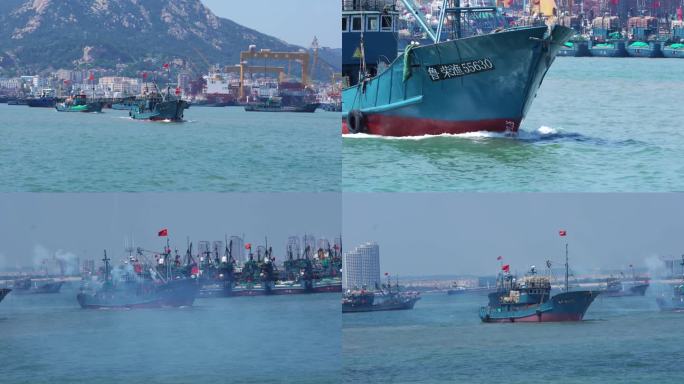 渔船出海渔港码头开渔节航拍 -9