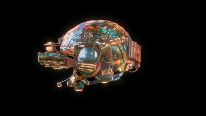 赛博朋克元宇宙特种兵头盔透明通道素材