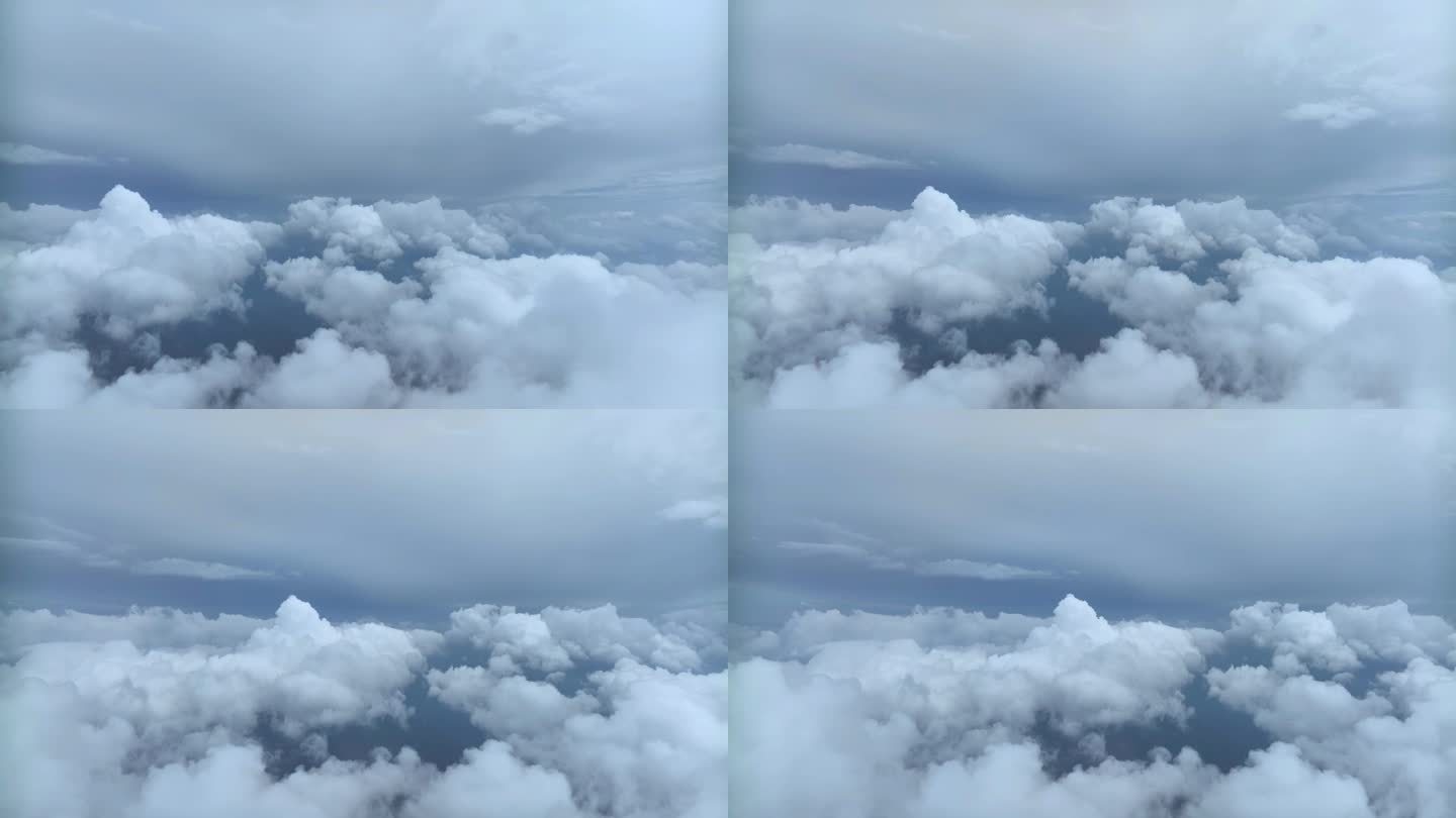 航拍穿云环绕白云云海视频片头开场画面