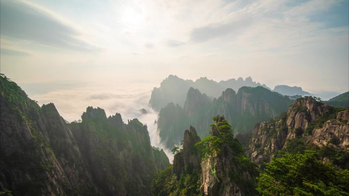 黄山风景区云海延时