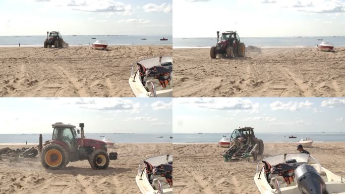4K升格慢镜头青岛金沙滩白天海边车空镜头