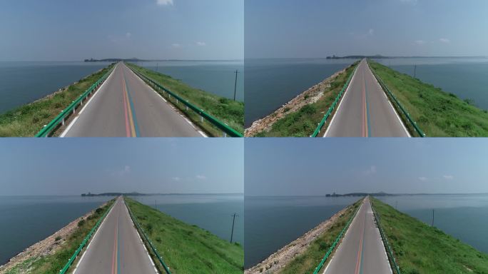 江西鄱阳湖堤坝旅游公路骑行道