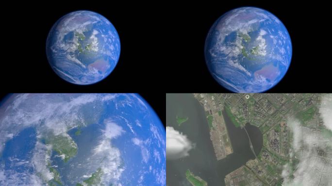 地球俯冲穿云大湾区深圳前海可替换其他地图