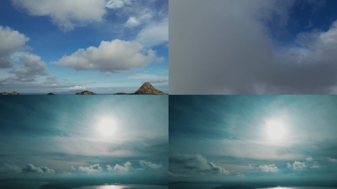 实拍航拍穿云大面积云层云朵延时