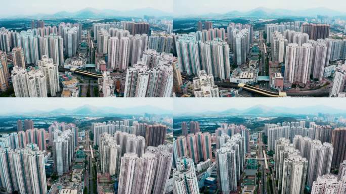 香港公共屋的无人机视图
