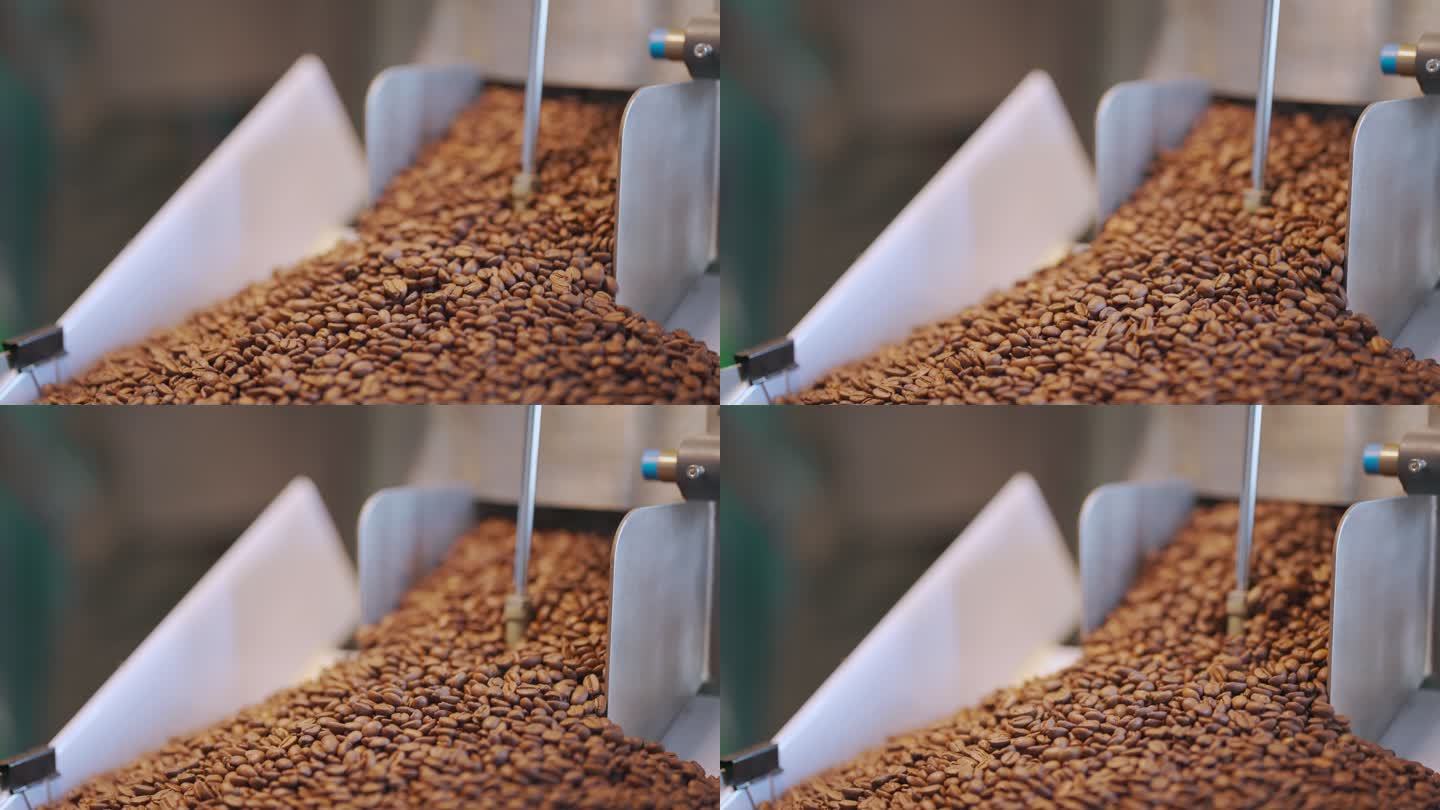 咖啡烘焙机：将烘焙咖啡豆放入冷却盘中去石的机器