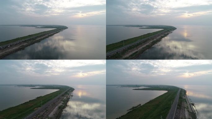 鄱阳湖防汛堤坝康山段